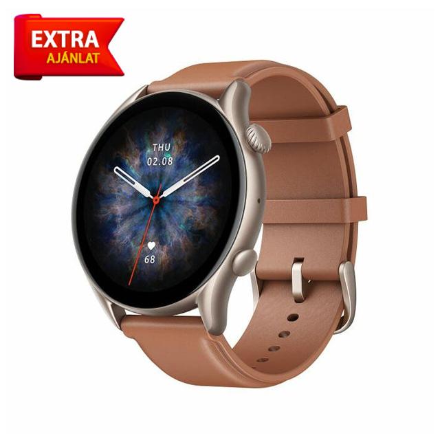 Amazfit GTR 3 Pro okosóra - Brown Leather