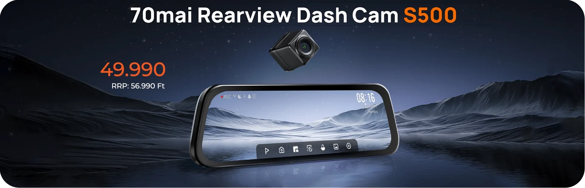 70mai Rearview Dash Cam S500 Set okos menetrögzítő kamera
