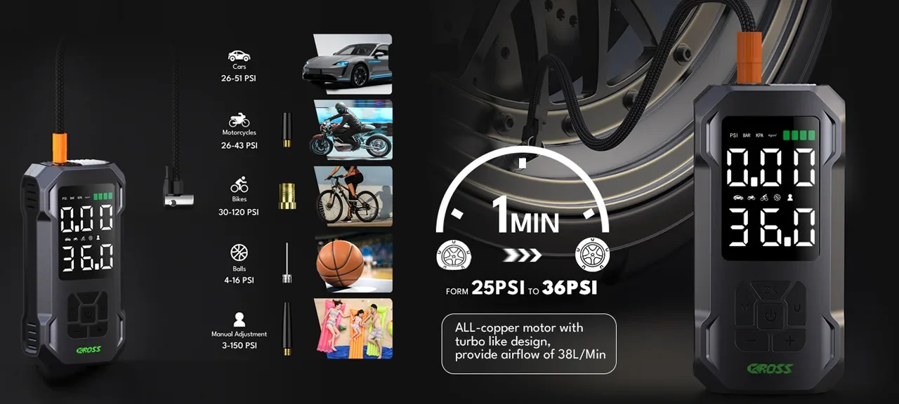 Újdonság: Caross Q15 hordozható légkompresszor