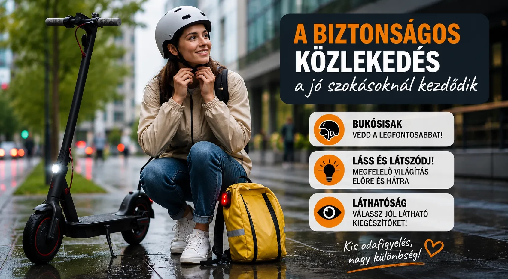 Elektromos roller: a biztonságos közlekedés a jó szokásoknál kezdődik