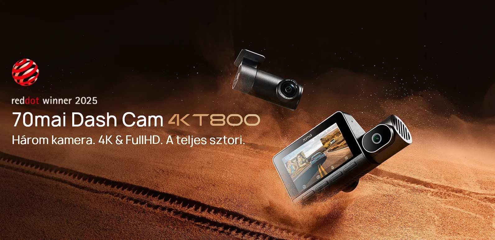 70mai Dash Cam 4K T800 Premium Set menetrögzítő kamera + hátsó kamera szett