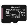Kép 1/3 - Kingston microSDHC U1 Canvas Select Plus 32GB memóriakártya
