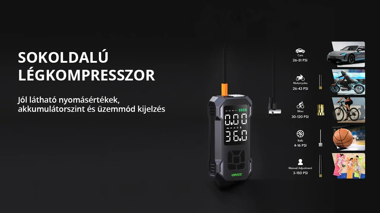 Újdonság: Caross Q15 hordozható légkompresszor