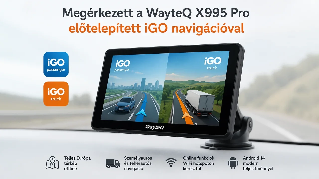 Megérkezett a WayteQ X995 Pro előtelepített iGO navigációval