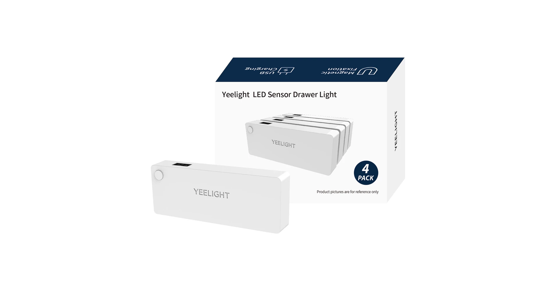 Yeelight YLCTD001 Sensor-Schubladenleuchte, 4 Stück – LED Mit Bewegungsmelder, Einfache Montage