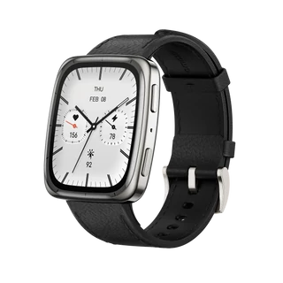 Amazfit Active 2 (Square) Permium NFC okosóra - Black Leather