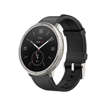 Amazfit Active 2 NFC (Round) okosóra - Black Leather