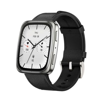 Amazfit Active 2 (Square) Permium NFC okosóra - Black Leather
