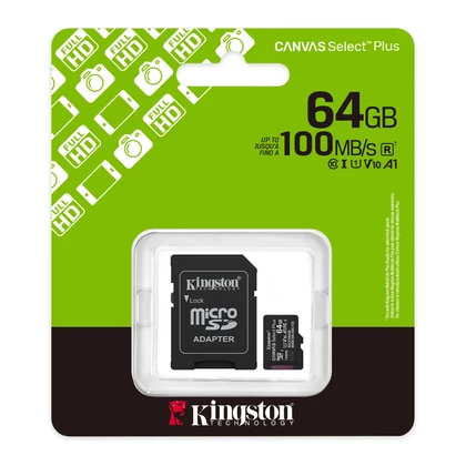 Kingston Canvas Select™ Plus 64 GB U1 100 MB/s microSDXC memóriakártya