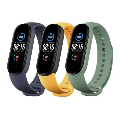 Mi Smart Band 5 pót pánt szett - Tengerészkék/Sárga/Mentazöld