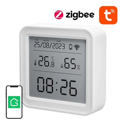 Zigbee Gosund ST17 LCD intelligens hőmérséklet és páratartalom érzékelő Tuya