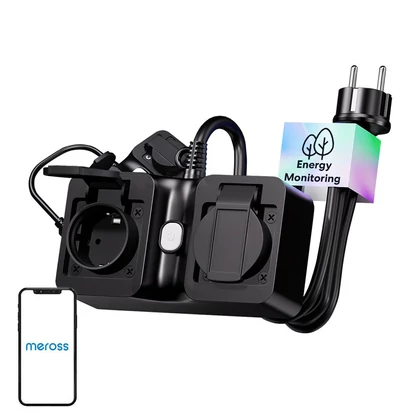 Meross MOP320MA-EU WiFi intelligens konnektor, kültéri, IP44 (Matter)