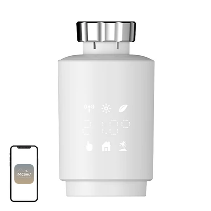 MOES TV02 ZigBee LCD termosztátfej