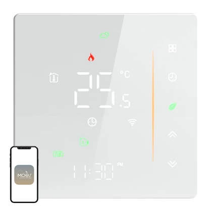 MOES WHT-006-GB-WH Wi-Fi-termosztát elektromos fűtéshez (fehér)