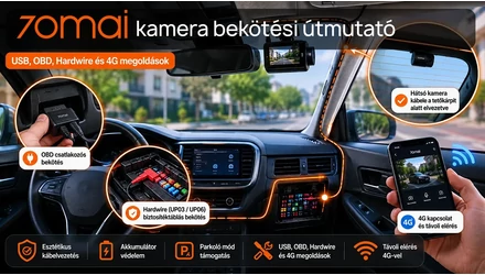 70mai kamera bekötési útmutató USB, OBD, Hardwire és 4G bekötésekhez