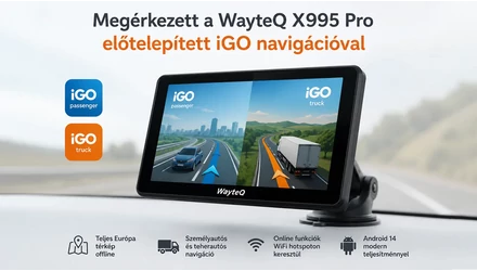 Megérkezett a WayteQ X995 Pro előtelepített iGO navigációval