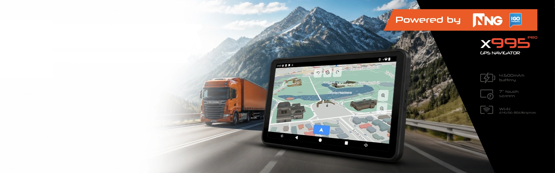 WayteQ X995 Pro Android GPS Navigáció – iGO EU Ready (Car & Truck)